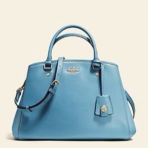 Coach Margot Carryall - Cornflower Blue pebble leather Satchel w gold Hardware